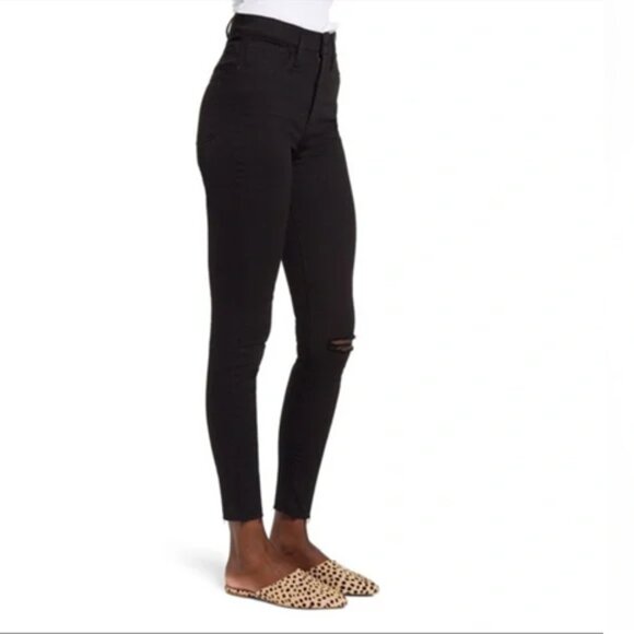 MADEWELL 11” high rise skinny Dark Rinse Wash Raw Hem Crop Ankle Cut Jeans Pant - Picture 5 of 8